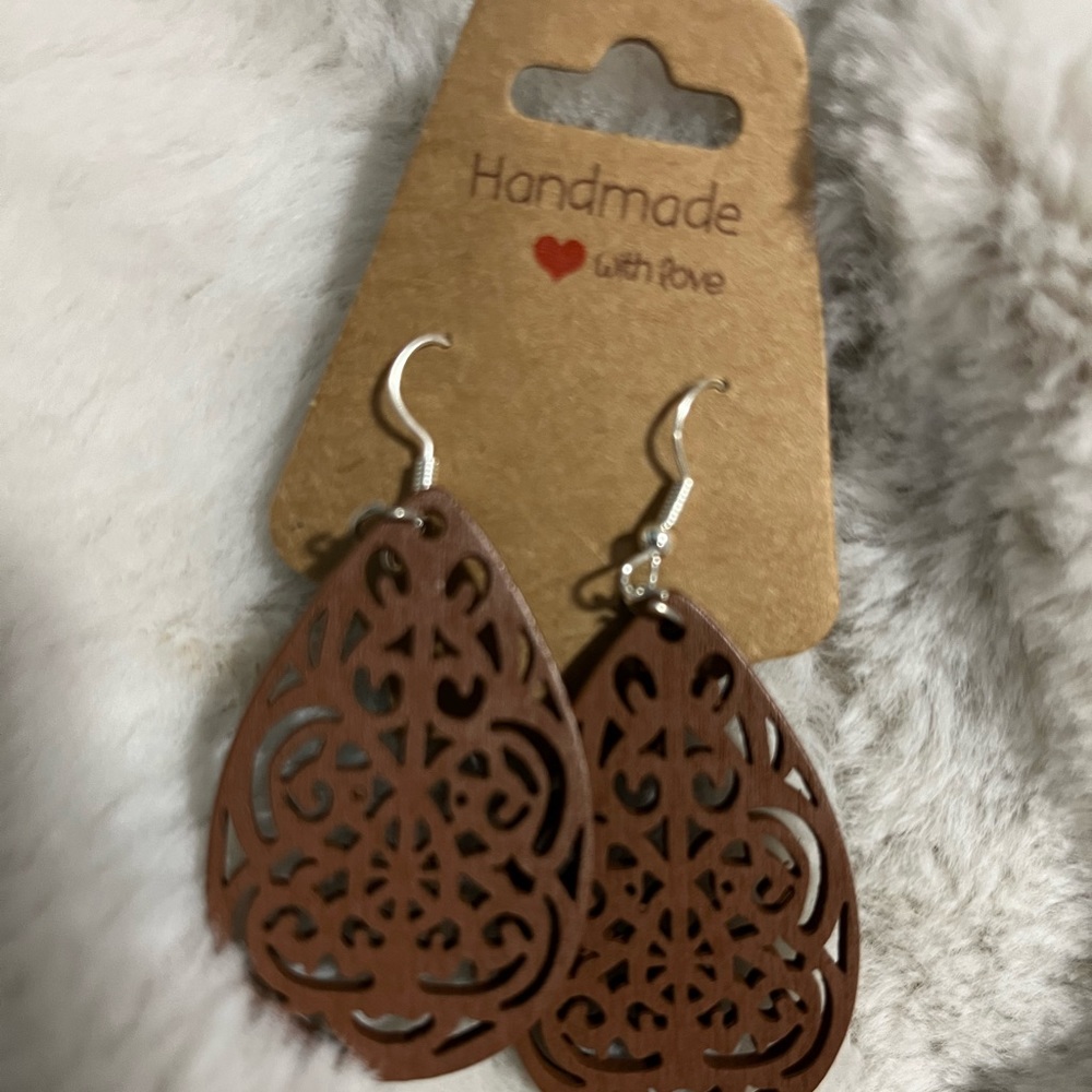 Handmade brown wood jewelry